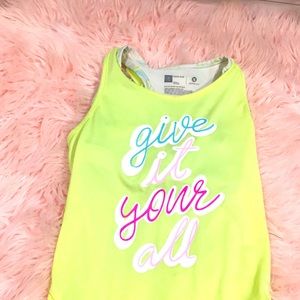 Cute * Give It Your All* shirt 👚 with short shirt under it.